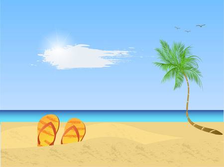 38775080-illustratie-van-een-kleurrijke-strand-scène-met-paraplu-sandalen-palmbomen-zand-en-zee-